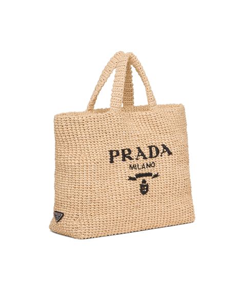 prada raffia beach tote bag